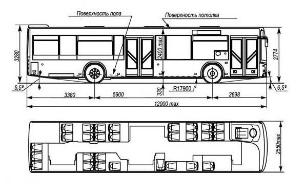 Автобус маз схема