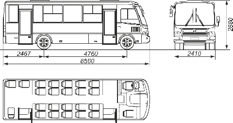 Автобус паз чертеж