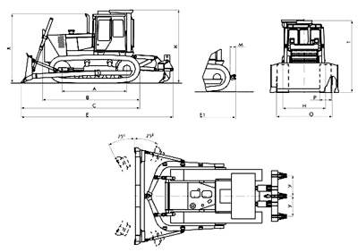 Чертеж бульдозера б10м