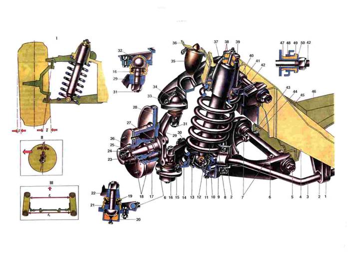 Схема переднего амортизатора ваз 2101